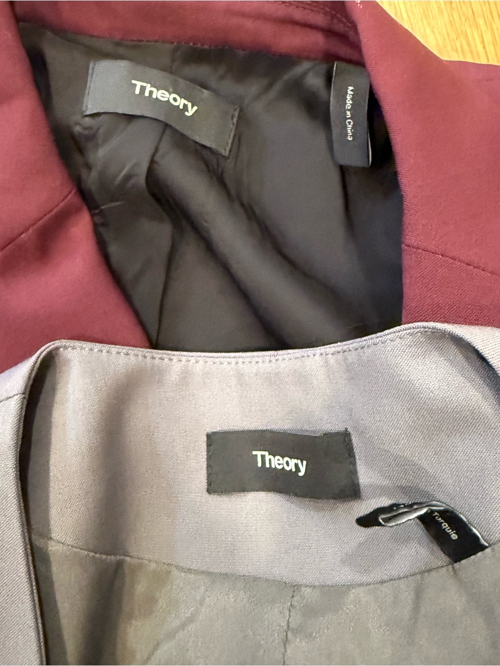 *Theory Blazer Bundle Women's Size 0 Gray Open Front & Burgundy Tailored Jackets - Picture 11 of 12